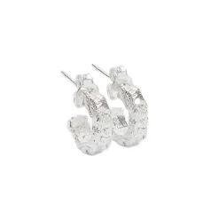 Tomfoolery Silver Lace Hoops Hot