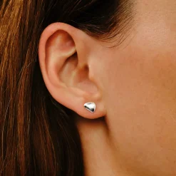 Tomfoolery Silver Large Pebble Studs Fashion