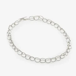 Tomfoolery Silver Lily Chain Link Necklace Sale