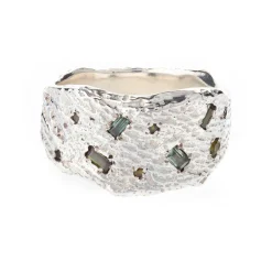 Tomfoolery Silver London Plane Baguette Scatter Ring Best