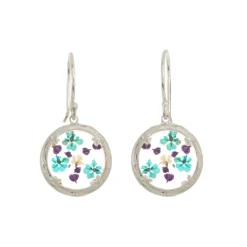 Tomfoolery Silver Mini Floral Drop Earrings in Wisdom Online