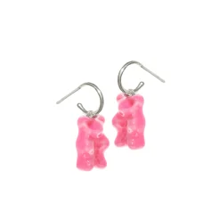 Tomfoolery Silver Mini Gummy Bear Hoop Earrings Outlet
