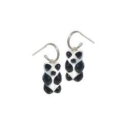 Tomfoolery Silver Mini Panda Gummy Bear Hoop Earrings Online