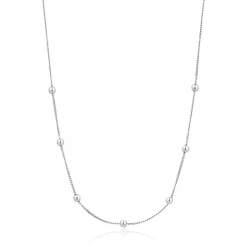 Tomfoolery Silver Modern Beaded Necklace Clearance