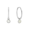 Tomfoolery Silver Moonstone Drop Hoop Earrings Discount