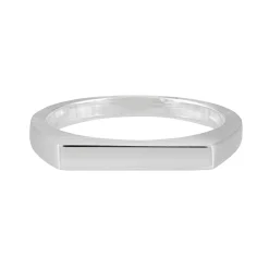 Tomfoolery Silver Narrow Flat Top Ring Online