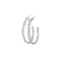 Tomfoolery Silver Ocean Hoops Sale