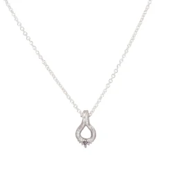 Tomfoolery Silver Ocean Necklace with Grey Sapphire Hot