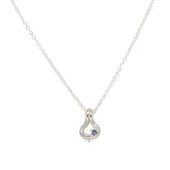 Tomfoolery Silver Ocean Necklace with Blue Sapphire New