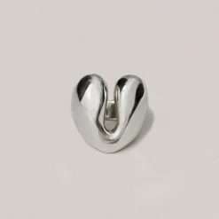 Tomfoolery Silver Open Heart Ring Fashion