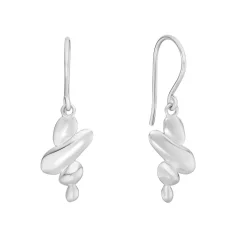 Tomfoolery Silver Pebble Balance Drop Earrings Clearance