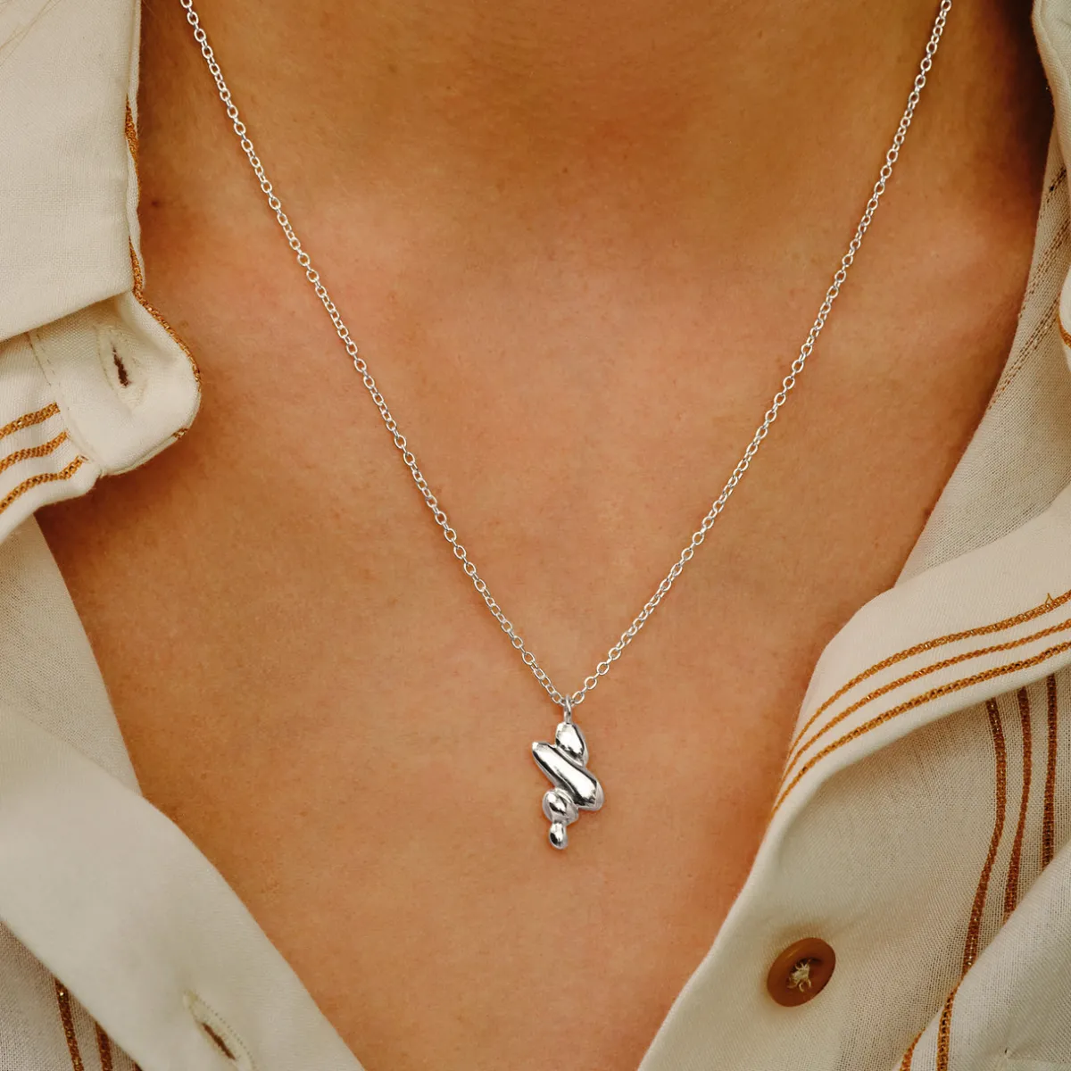 Tomfoolery Silver Pebble Balance Pendant Discount