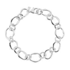 Tomfoolery Silver Pebble Organic Chain Bracelet Discount