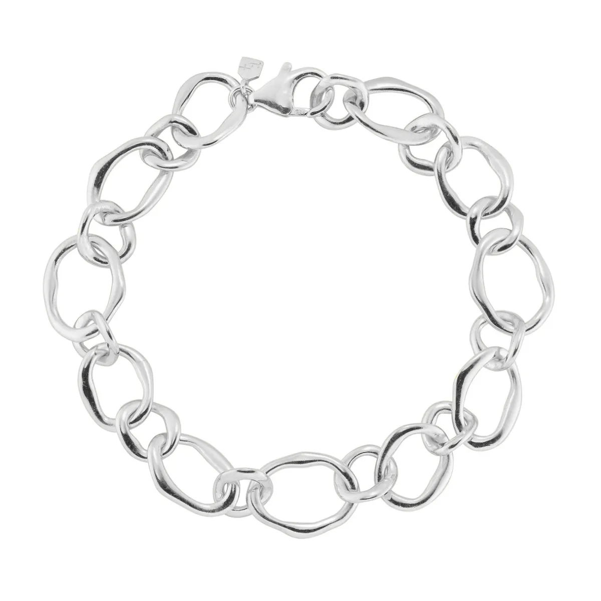 Tomfoolery Silver Pebble Organic Chain Bracelet Discount
