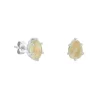 Tomfoolery Silver Pebble Oval Prehnite Studs Sale