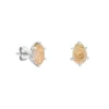 Tomfoolery Silver Pebble Oval Rutilated Quartz Studs Sale