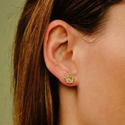 Tomfoolery Silver Pebble Oval Rutilated Quartz Studs Sale
