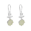 Tomfoolery Silver Pebble Prehnite Balance Drop Earrings Hot