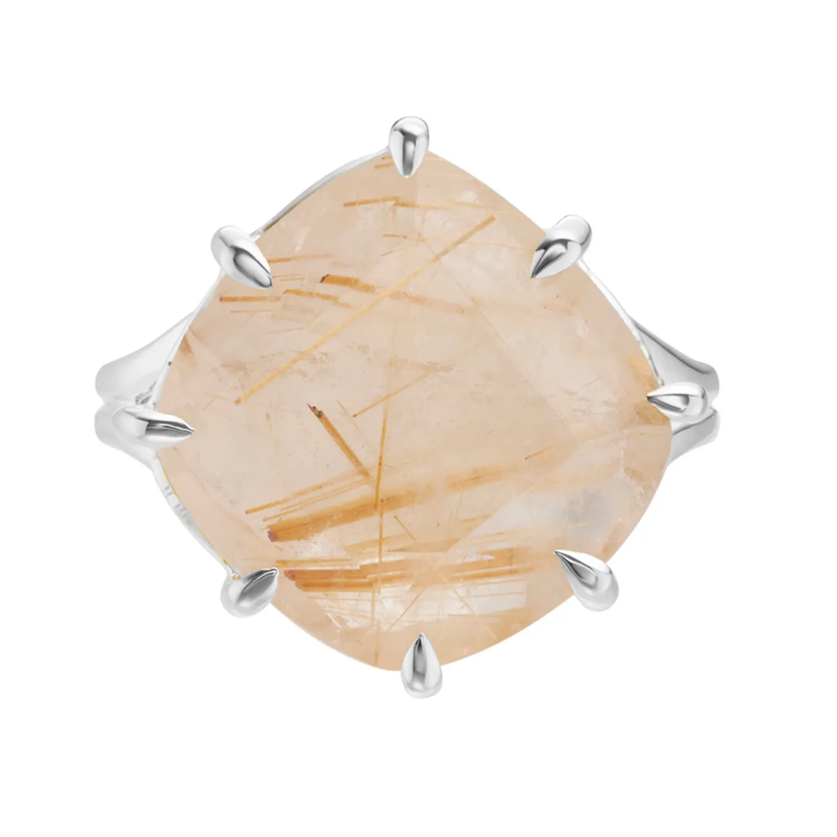 Tomfoolery Silver Pebble Rutilated Quartz Ring Best