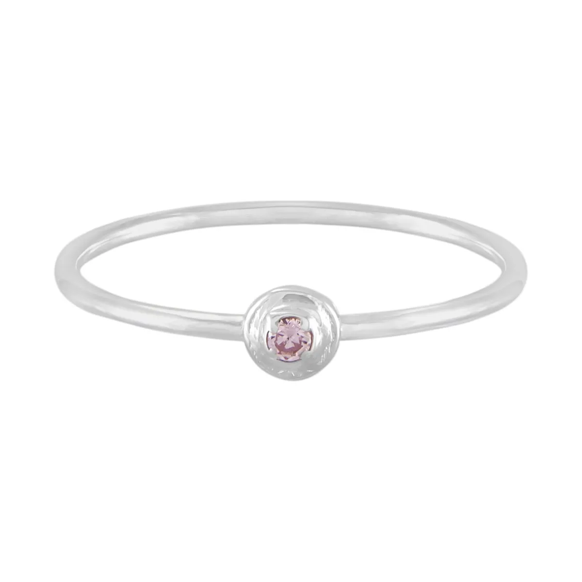 Tomfoolery Silver Petite Round Stacking Gem Ring Outlet