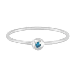 Tomfoolery Silver  Petite Round Stacking Gem Ring Outlet