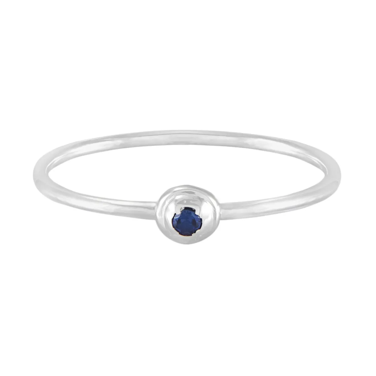 Tomfoolery Silver Petite Round Stacking Gem Ring Outlet