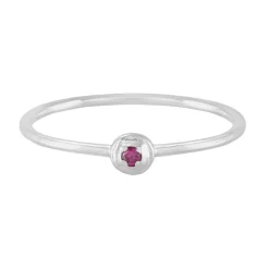 Tomfoolery Silver Petite Round Stacking Gem Ring Outlet