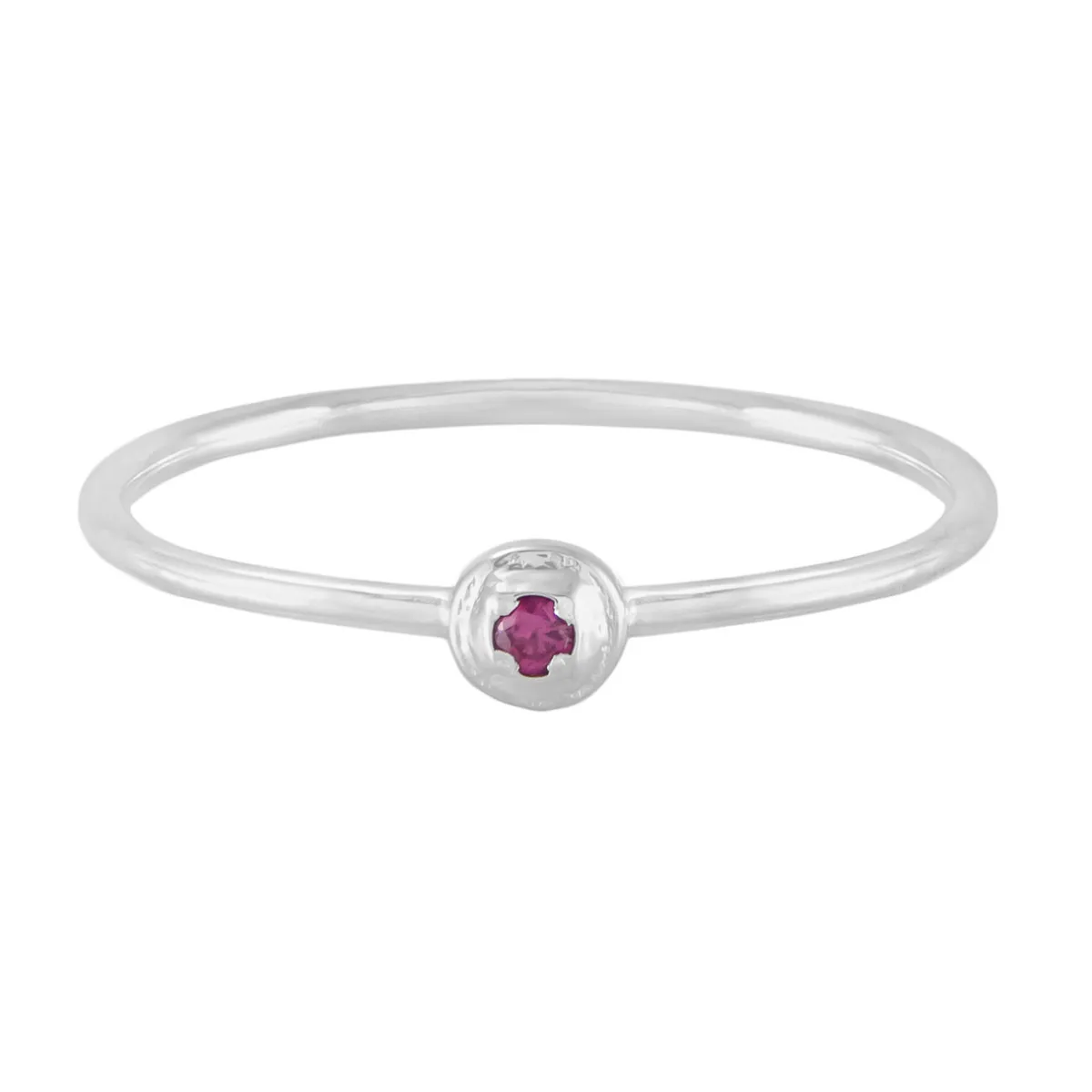Tomfoolery Silver Petite Round Stacking Gem Ring Outlet