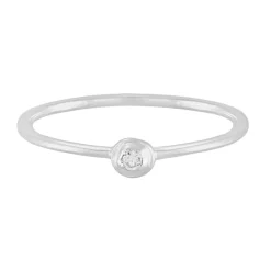 Tomfoolery Silver Petite Round Stacking Gem Ring Outlet