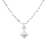 Tomfoolery Silver Petite Square Gem Pendant Clearance