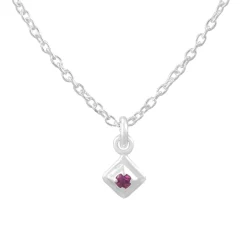 Tomfoolery Silver Petite Square Gem Pendant Clearance