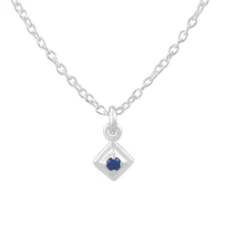 Tomfoolery Silver Petite Square Gem Pendant Clearance