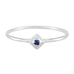 Tomfoolery Silver Petite Square Stacking Gem Ring Clearance