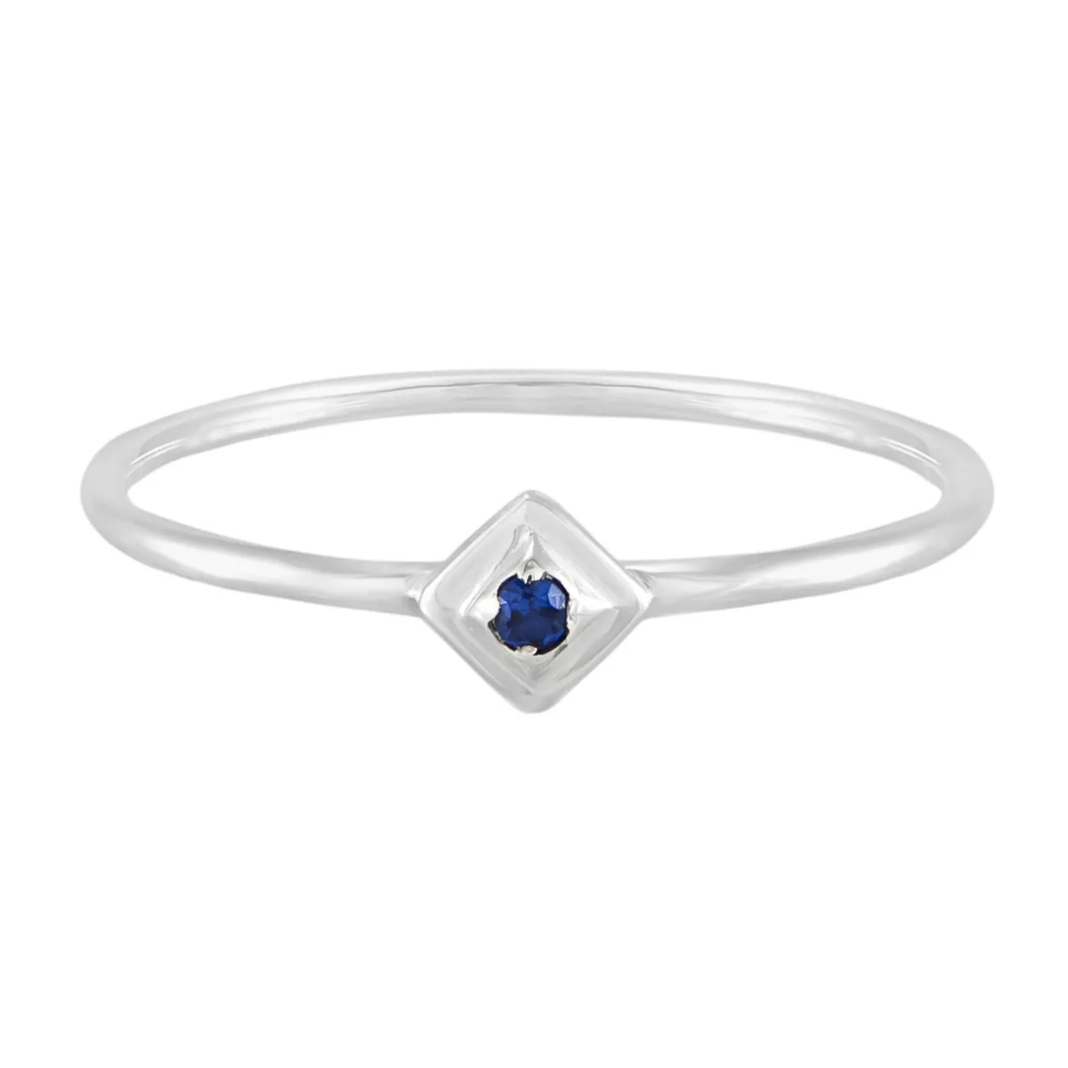 Tomfoolery Silver Petite Square Stacking Gem Ring Clearance
