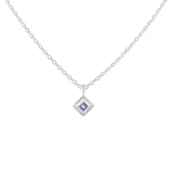 Tomfoolery Silver Princess Cut Gemstone Pendant Best