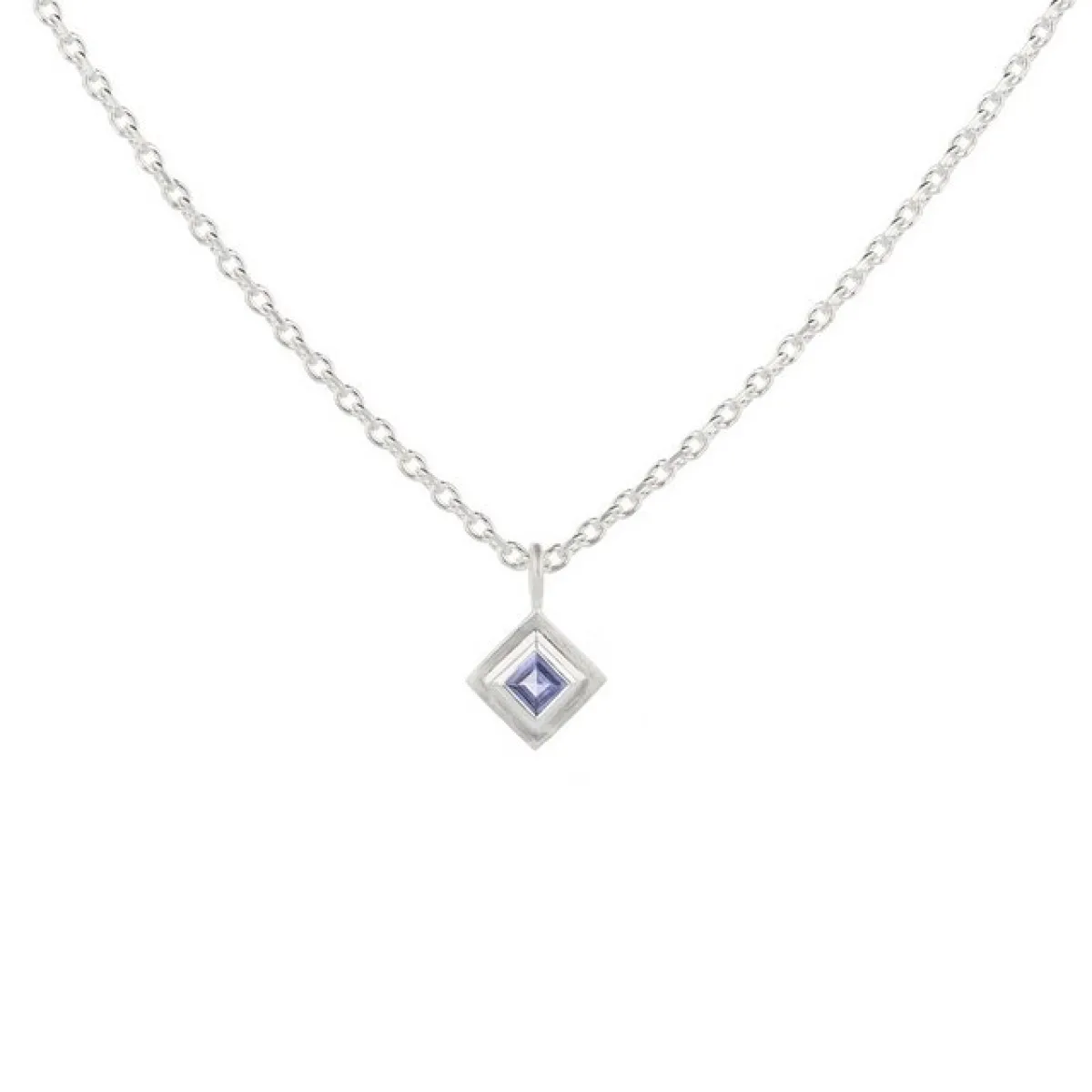 Tomfoolery Silver Princess Cut Gemstone Pendant Best