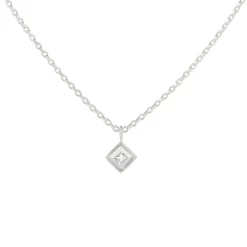 Tomfoolery Silver Princess Cut Gemstone Pendant Best