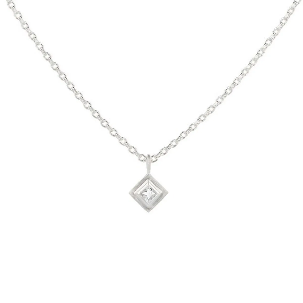 Tomfoolery Silver Princess Cut Gemstone Pendant Best