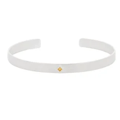 Tomfoolery Silver Princess Cut Gemstone Cuff Online