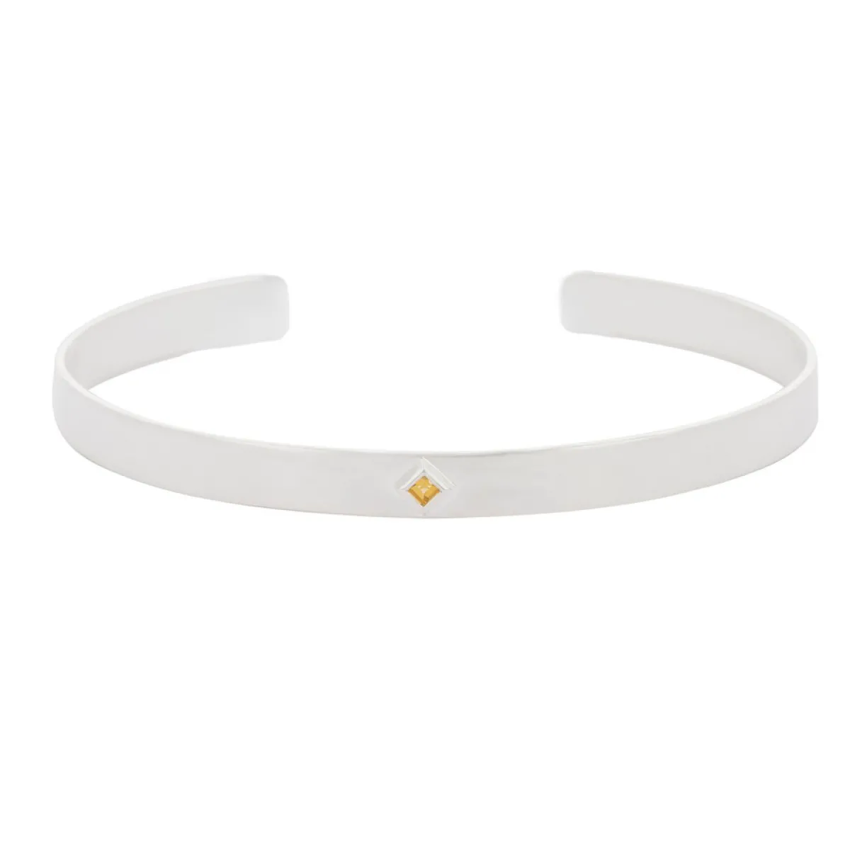 Tomfoolery Silver Princess Cut Gemstone Cuff Online