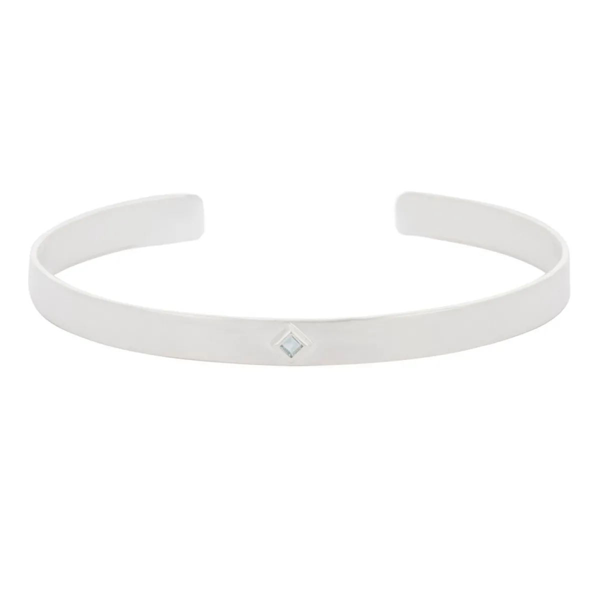 Tomfoolery Silver Princess Cut Gemstone Cuff Online