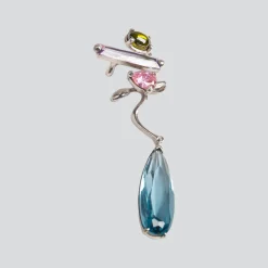 Tomfoolery Silver Rainbow Mixed Hybrid Drop Ear Cuff Fashion