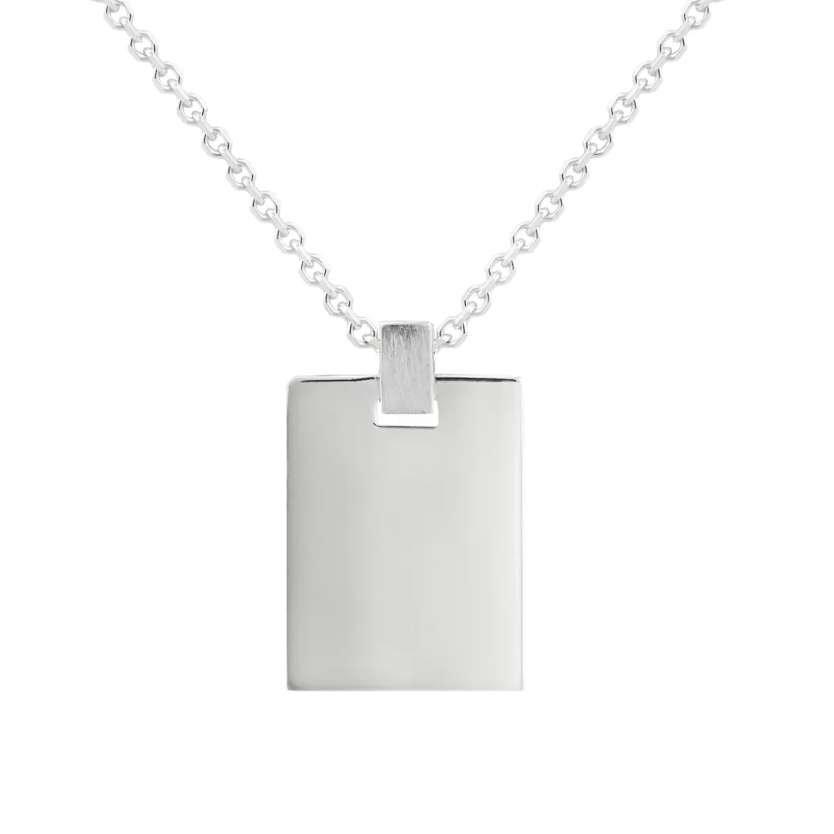 Tomfoolery Silver Rectangle tag Pendant Outlet