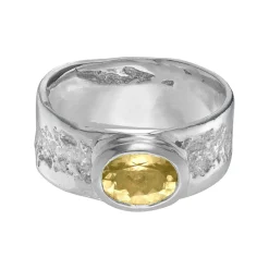 Tomfoolery Silver Reverse Oak Yellow Tourmaline Ring Best