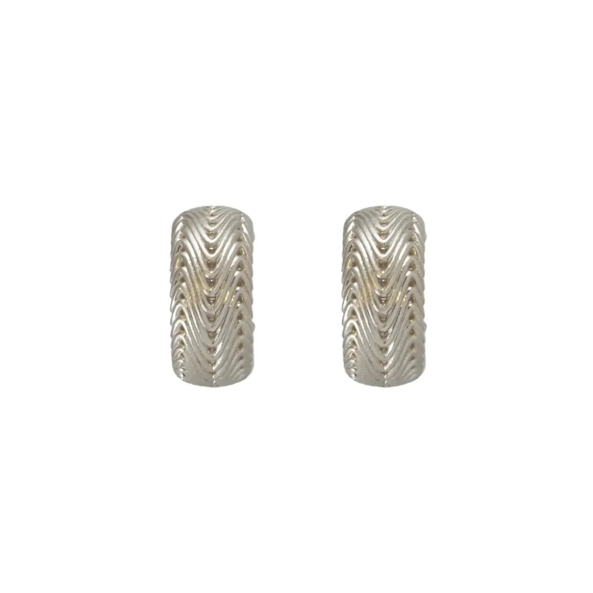 Tomfoolery Silver Ripple Hoops New