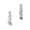 Tomfoolery Silver Sculptural Seep Hook Earrings Best