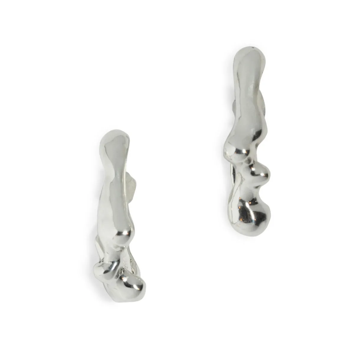 Tomfoolery Silver Sculptural Seep Hook Earrings Best