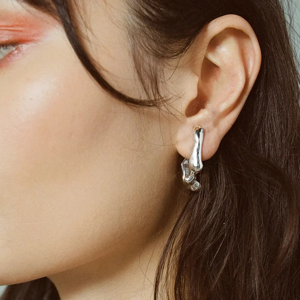 Tomfoolery Silver Sculptural Seep Hook Earrings Best