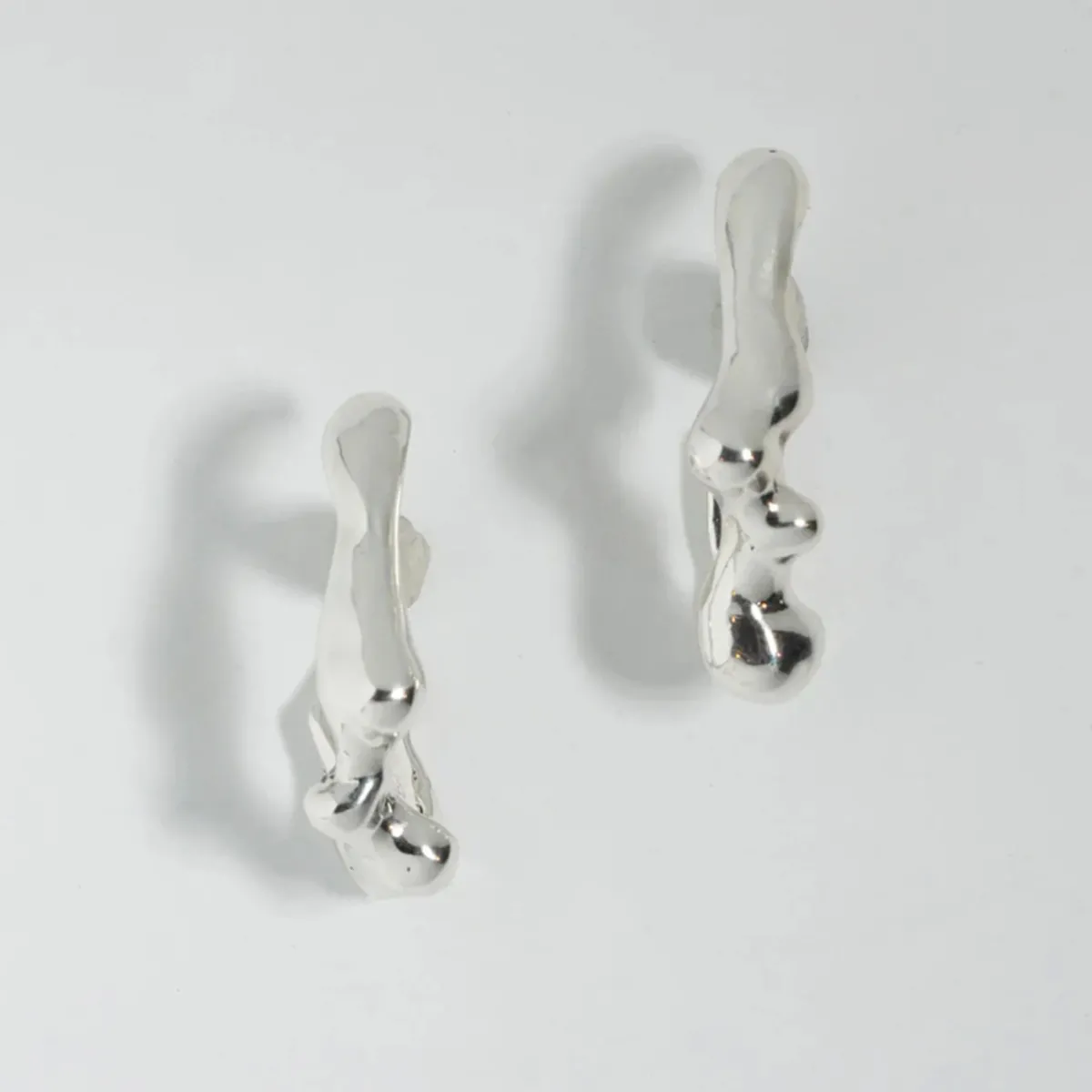 Tomfoolery Silver Sculptural Seep Hook Earrings Best