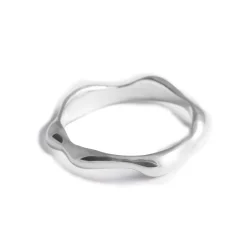 Tomfoolery Silver Sculptural Seep Ring Slim Clearance